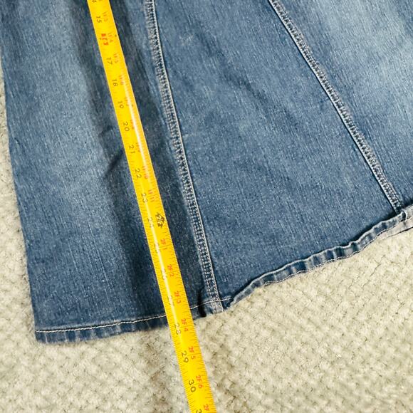 Vintage Y2K Low Rise Denim Patchwork Midi Skirt Funky Retro Cargo Wmns 12 - Picture 4 of 7